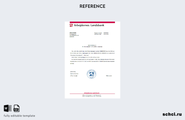 цифровая загрузка справочного шаблона Arbejdernes Landsbank Дании